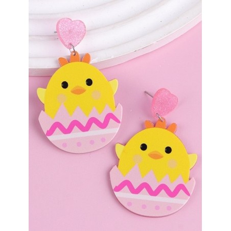 New Easter Bunny Acrylic Earrings With Letters, Flowers, Polka Dots, And Easter Eggs - Simple And Unique Earrings