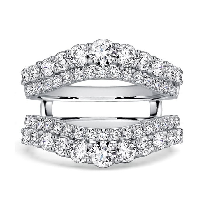 Italo Crown Round Cut Ring Guard Enhancer Wedding Band For Women