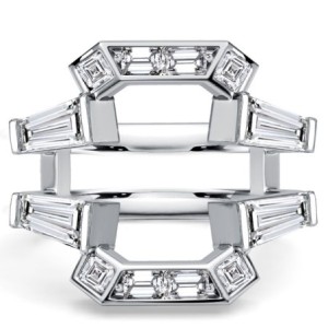Italo Ractangle Tap Baguette Ring Guard Enhancer Wedding Band For Women