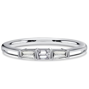 Italo Three Stone Baguette Wedding Band For Women Matching Wedding Bands
