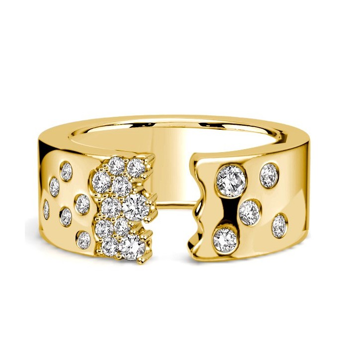 Italo Waterfall Round Cut Open Wedding Band For Women Waterfall Ring