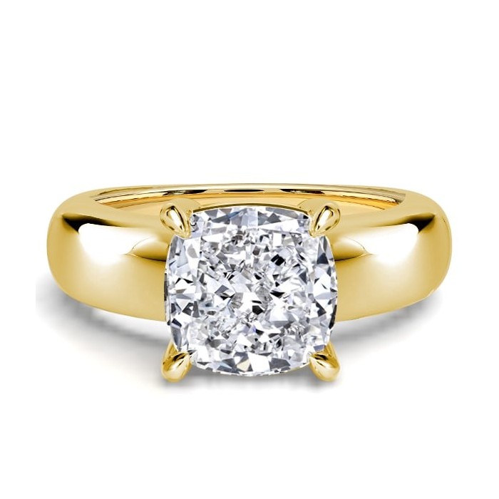 Italo Solitaire 4 Carat Cushion Cut Engagement Ring For Women