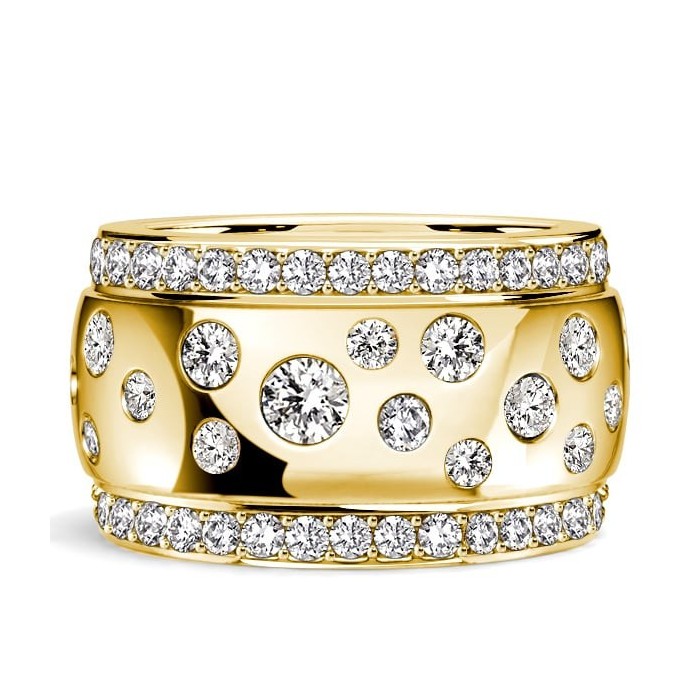 Italo Multi Row Flush Set Waterfall White Sapphire Eternity Band For Women