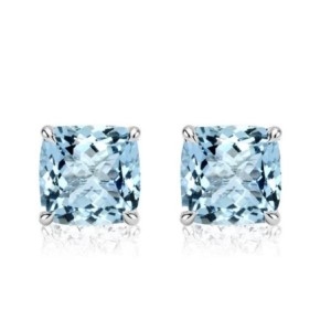 Italo Cushion Cut Aquamarine Earrings Stud Earrings For Women