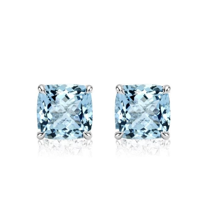 Italo Cushion Cut Aquamarine Earrings Stud Earrings For Women
