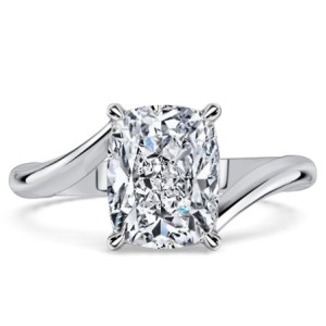 Italo Solitaire Bypass 3 Carat Cushion Cut Engagement Ring For Women