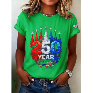 Women Striped Short Sleeve Tee T-shirt Crew Neck Casual Summer Top