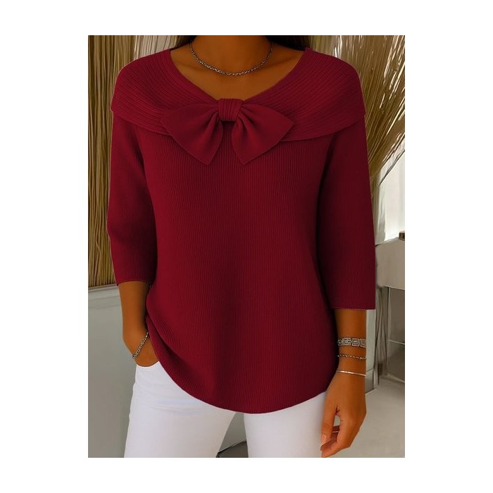 Plain Simple Crew Neck Loose Knit Top