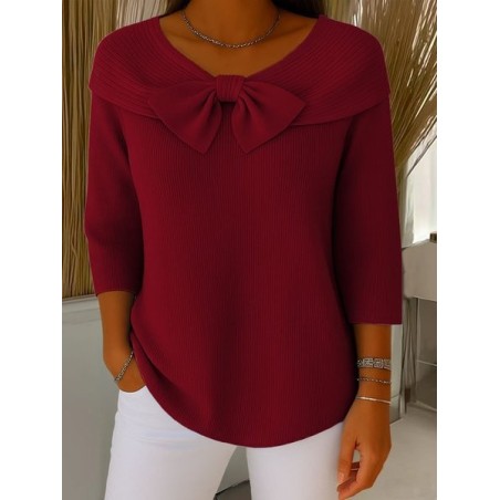 Plain Simple Crew Neck Loose Knit Top