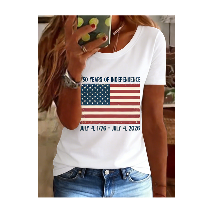 Women Letter Pattern Short Sleeve Tee T-shirt Crew Neck Casual Summer Top