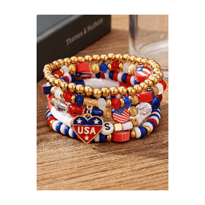 America 250 Freedom Heart Bracelet Stack