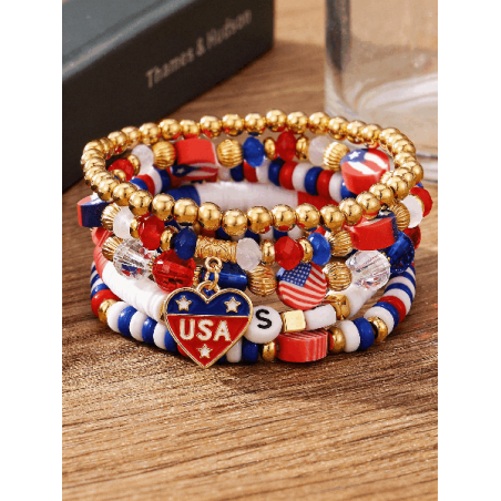 America 250 Freedom Heart Bracelet Stack