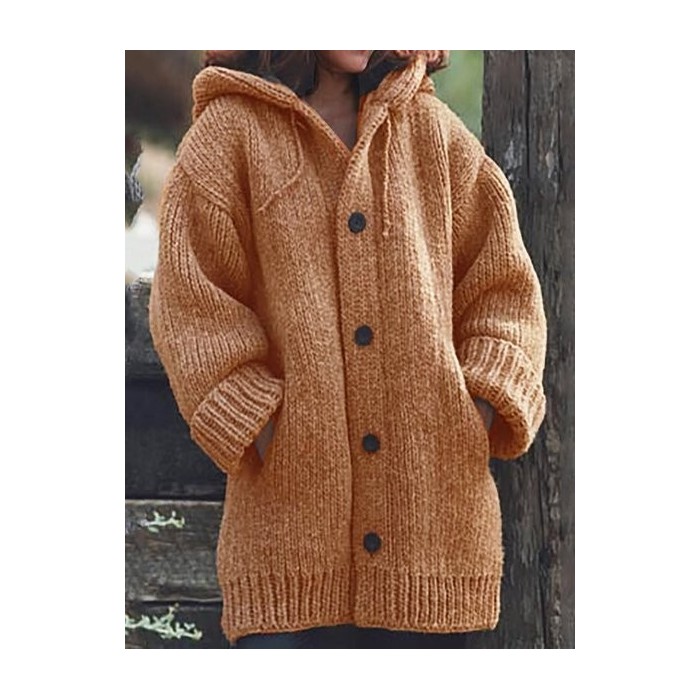 Women's Casual Spring/Fall Plain Knitted Cardigan
