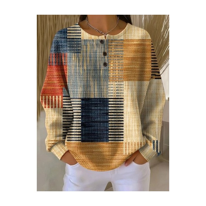 Women Christmas Crew Neck Casual Spring/Fall Long Sleeve Sweatshirt