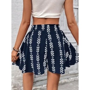 Women Casual Geometric Flowy Skirt Summer Skirt