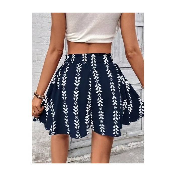Women Casual Geometric Flowy Skirt Summer Skirt