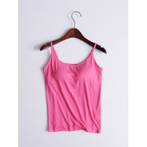 Women Sleeveless Tank Top Camisole Summer Plain Split Joint Crew Neck Daily Casual Top
