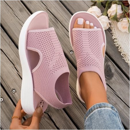 Casual Plain Summer Mesh Fabric Sandal