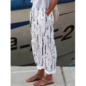 Women Abstract Long Pants Casual Spring/Fall Trousers