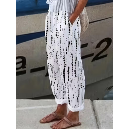 Women Abstract Long Pants Casual Spring/Fall Trousers