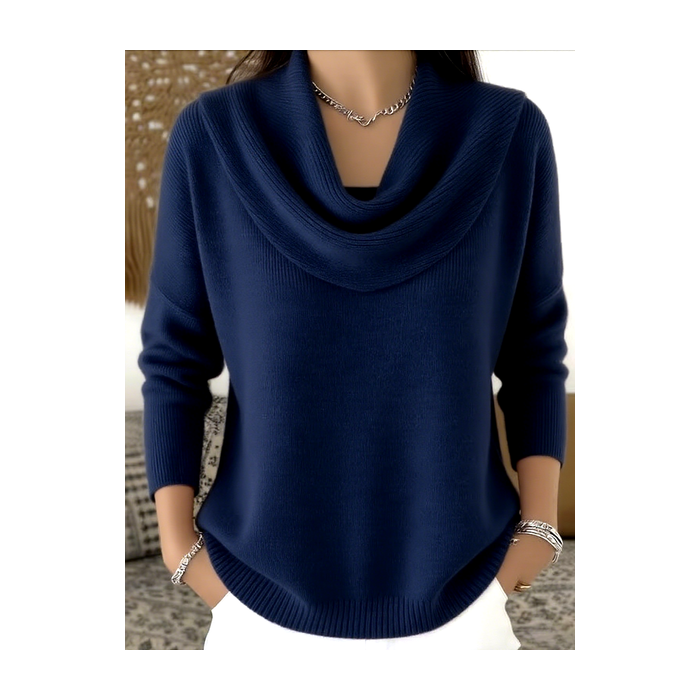 Women Plain Spring/Fall Casual Long Sleeve Crew Neck Cotton Sweater