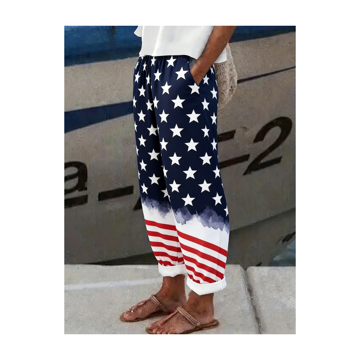Women Striped Long Pants Vintage Spring/Fall Trousers