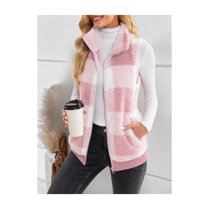 Polyester Cotton Stand Collar Elegant Vest