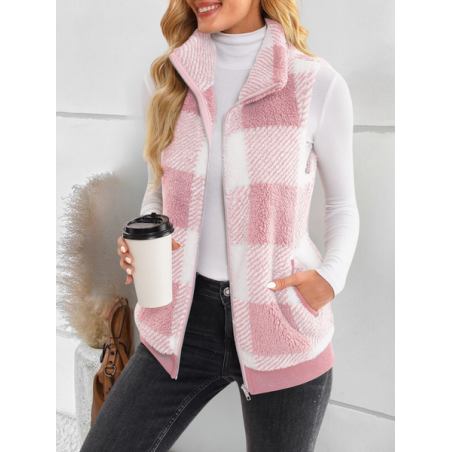 Polyester Cotton Stand Collar Elegant Vest