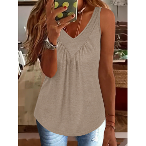 Women Sleeveless Tank Top Camisole Summer Plain Daily Elegant Top