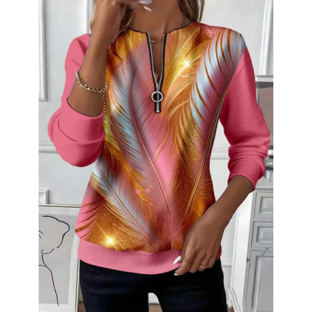 Women Abstract Crew Neck Printing Casual Spring/Fall Long Sleeve Sweatshirt