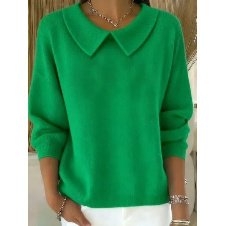 Women Plain Printing Spring/Fall Casual Long Sleeve Shawl Collar Sweatshirt