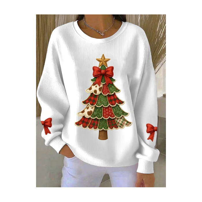 Women Christmas Crew Neck Printing Casual Spring/Fall Long Sleeve Sweatshirt