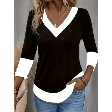 Women Christmas Long Sleeve Tee T-shirt V Neck Printing Casual Spring/Fall Graphic Tee Top