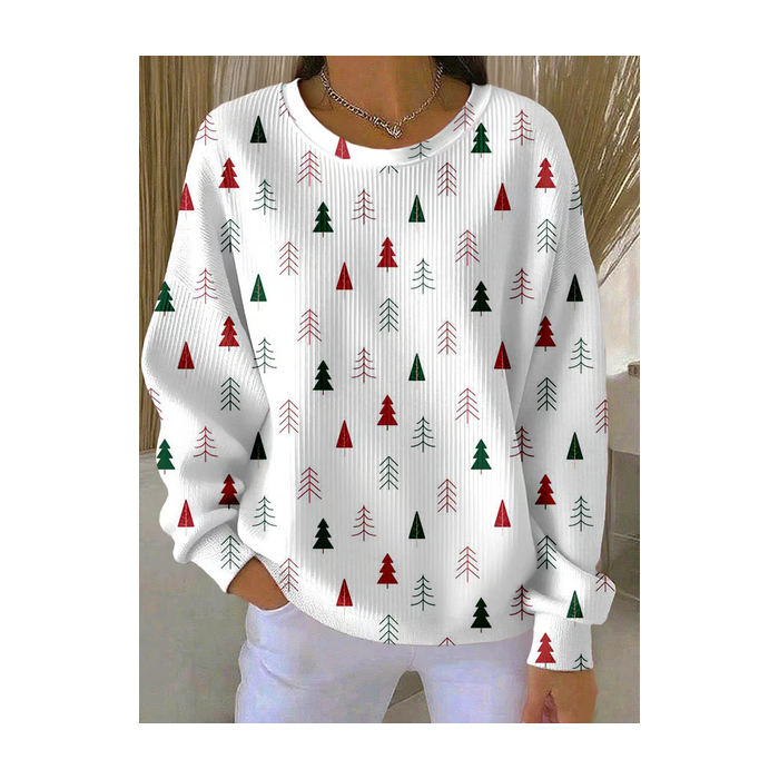 Women Christmas Crew Neck Printing Casual Spring/Fall Long Sleeve Sweatshirt
