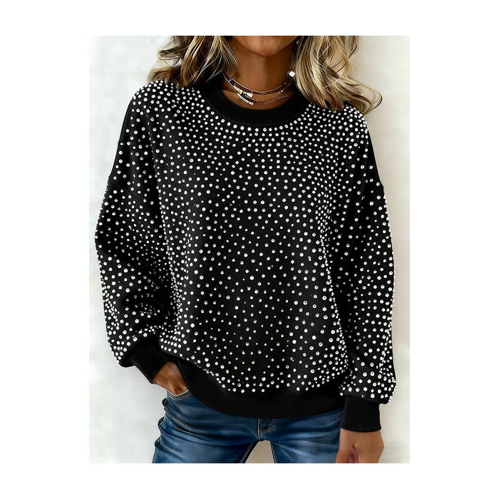 Women Abstract Polka Dots Crew Neck Printing Casual Spring/Fall Long Sleeve Sweatshirt