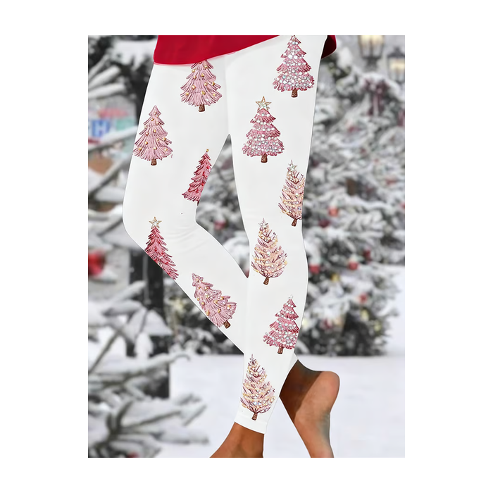 Women Christmas Casual All Season Printing Long Leggings