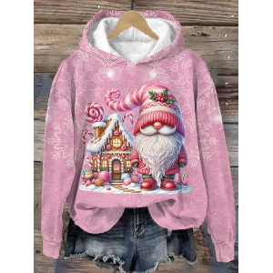 Women Christmas Spring/Fall Printing Long Sleeve Casual Daily Hoodie