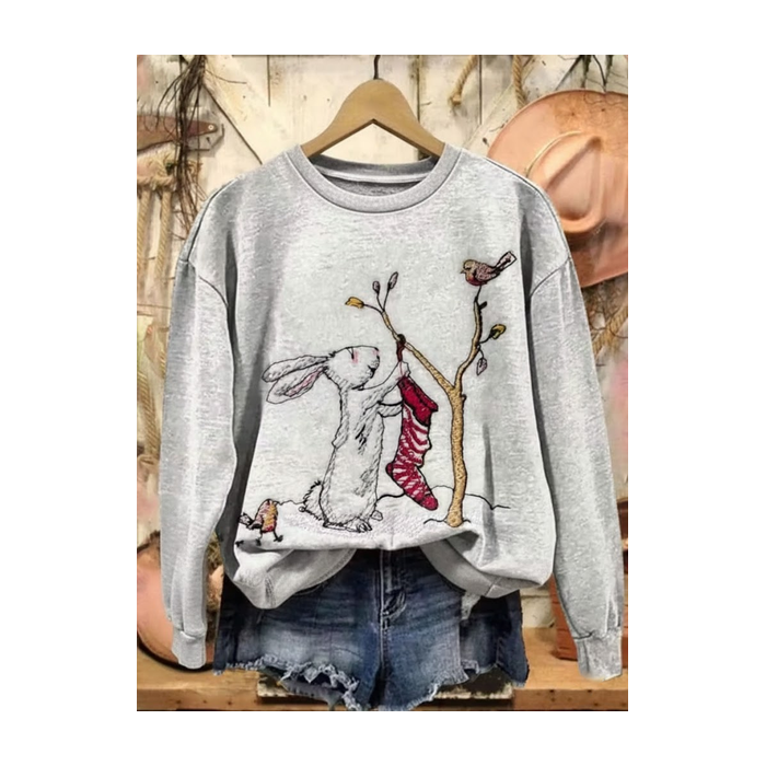 Women Bird Crew Neck Printing Casual Spring/Fall Long Sleeve Sweatshirt