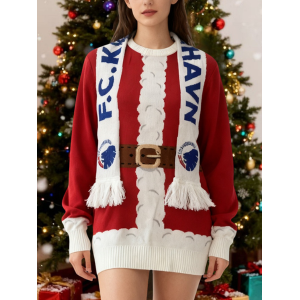 Women Color Block Long Sleeve Spring/Fall Beaded Dress Crew Neck Daily Vintage Mini Hip Skirt A-Line Dress