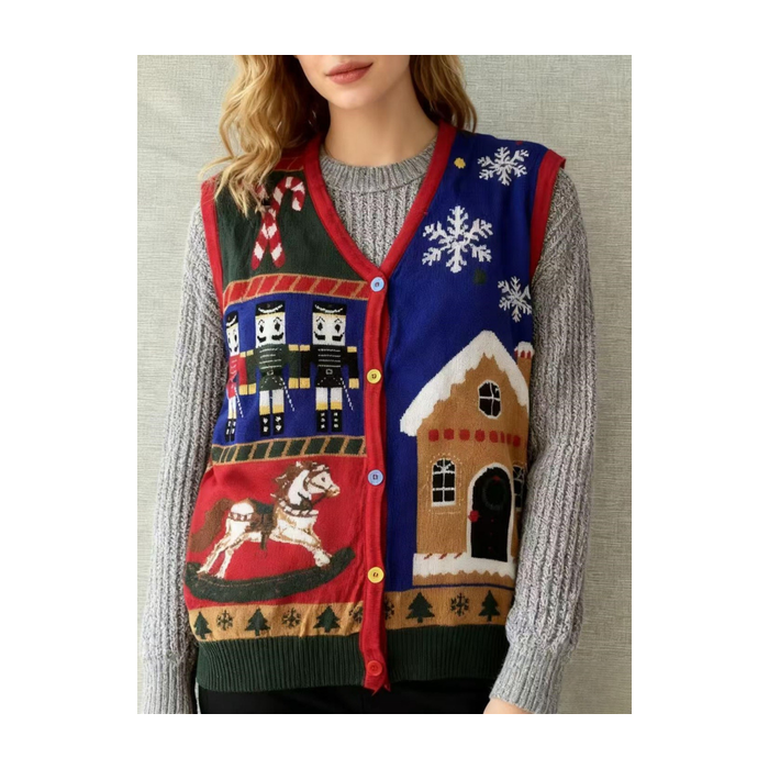 Christmas Regular Fit Acrylic Elegant Vest