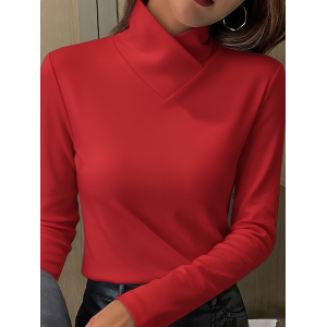 Women Plain Long Sleeve Blouse Spring/Fall Printing Daily Casual Top