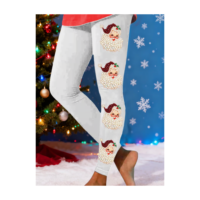 Women Santa Claus Casual All Season Printing Long Leggings
