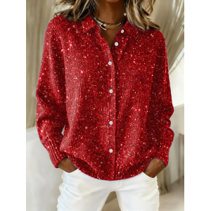Women Christmas Printing Long Sleeve Shawl Collar Vintage Spring/Fall Cardigan Outerwear