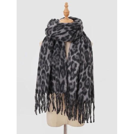 Winter Leopard Print Faux Cashmere Versatile Thick Shawl/scarf/neck Warmer
