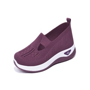 Soft sole breathable lightweight flying woven casual simple women's shoes flat shoes shallow mouth single shoes