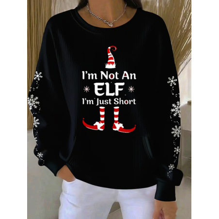Women Christmas Crew Neck Printing Casual Spring/Fall Long Sleeve Sweatshirt