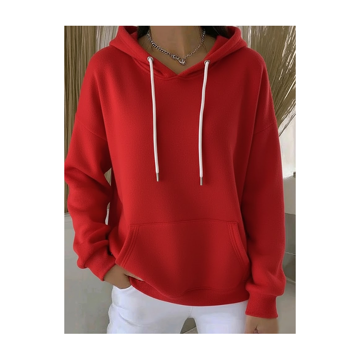 Women Plain Spring/Fall Printing Long Sleeve Casual Daily Hoodie