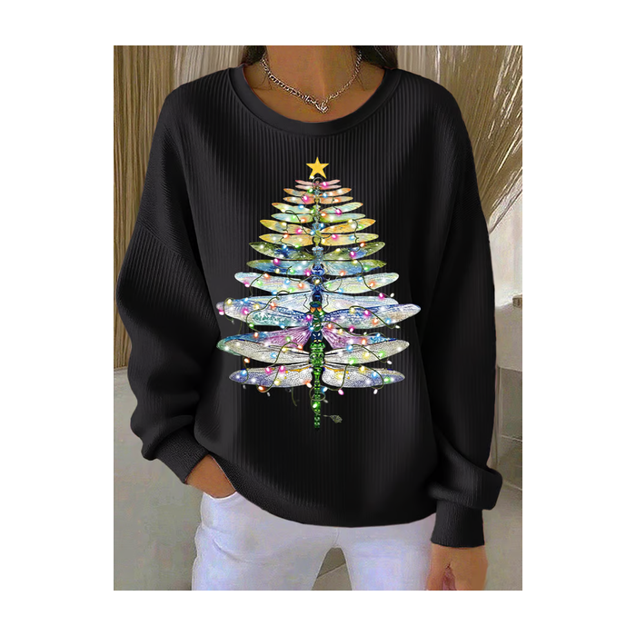 Women Christmas Crew Neck Printing Casual Spring/Fall Long Sleeve Sweatshirt