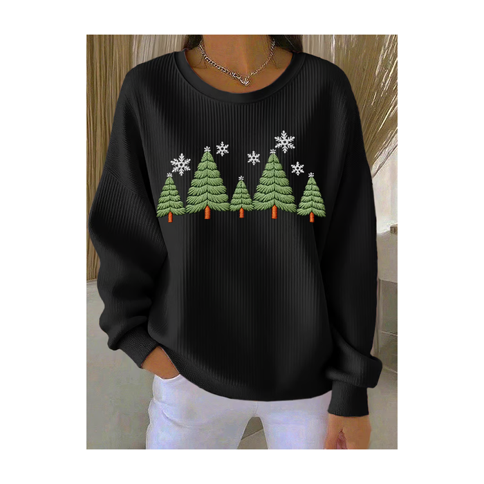 Women Christmas Crew Neck Printing Casual Spring/Fall Long Sleeve Sweatshirt
