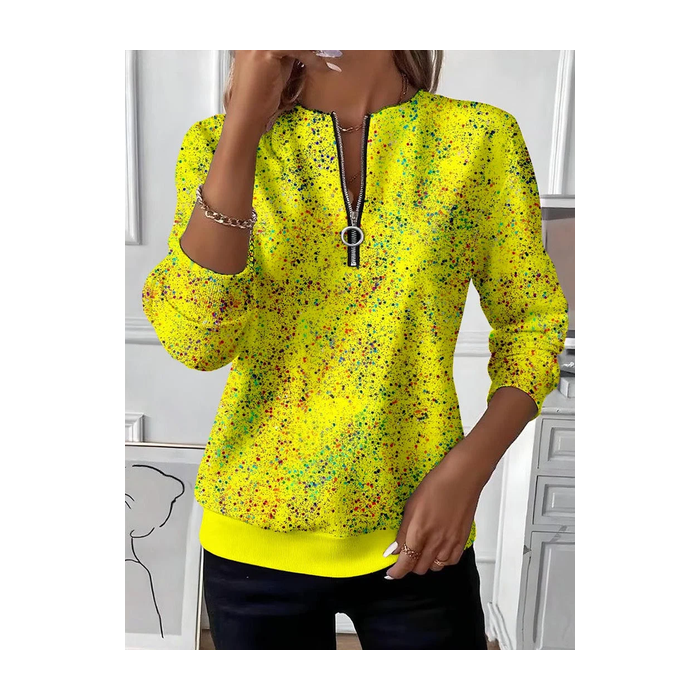 Women Abstract Crew Neck Printing Casual Spring/Fall Long Sleeve Sweatshirt